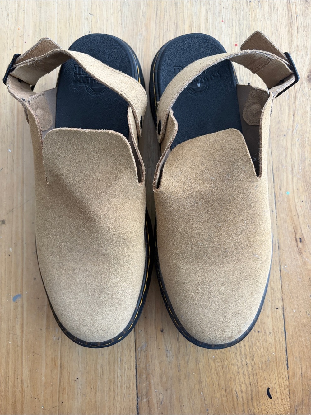 Dr. Martens Tan Suede Slip-On Backstrap Loafers